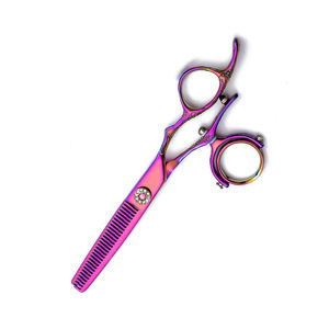 Ciseaux à effiler les cheveux de la meilleure qualité Ciseaux à effiler pour barbier en titane multicolore - Product Image 1