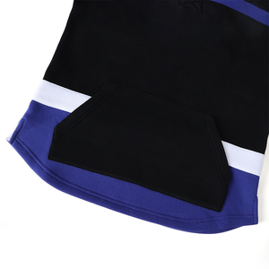 Sweat à capuche unisexe en polaire premium pour l'hiver, col lacet, brodé, chaud et épais, 100 % biologique, pour l'équipe de hockey noire de l'État - Product Image 2