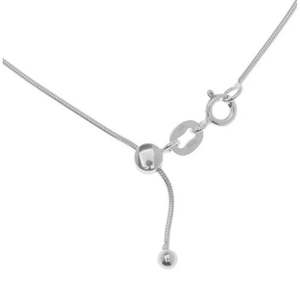 Collar de Cadena de Serpiente Ajustable Unisex de Plata de Ley 92.5 con Cierre de Langosta y Bola Deslizante de Silicona, 1.20mm, 16-22 Pulgadas, Plata/Rosa, Regalo - Product Image 2