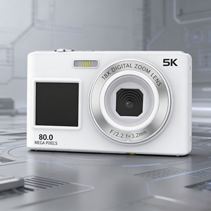 กล้องดิจิตอลสไตล์เรโทร ซูมออปติคอล 18 เท่า เซ็นเซอร์ CMOS 80MP หน้าจอคู่ 2.4+1.4 นิ้ว วิดีโอ 5K วล็อก เซลฟี่ รองรับ SD การ์ด พร้อมระบบกันสั่นภาพ - Product Image 2