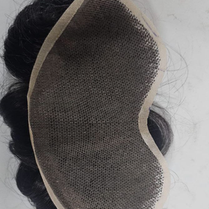 Parche Frontal de cabello humano de grado Remy indio para hombres y mujeres, trama atada a mano, cubierta de polietileno para el retroceso de la línea del cabello - Product Image 2