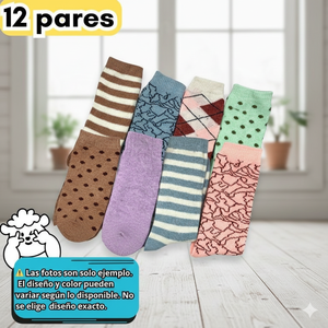 Women's Warm and Comfortable 6-Pack <b>Fleece</b> Socks 12-24 Pairs One Size Breathable Nylon with Heart Pattern Ye Store - Product Image 3