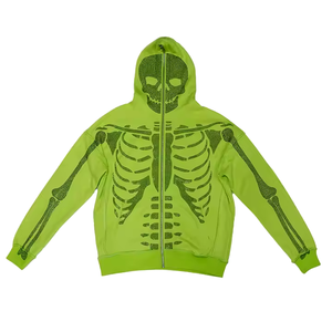 Custom Rhine Stone Hoodies Breathable Logo <b>Top</b> Women <b>Skull</b> Full Zip up Rhinestone Hoodie 2024 - Product Image 6