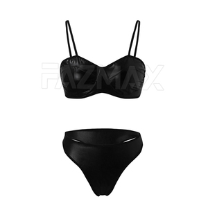 Soutien-gorge en cuir pour femmes Culotte sans couture pour femmes Push Up Fitness Soutien-gorge Pantie Club Wear Taille adulte - Product Image 4