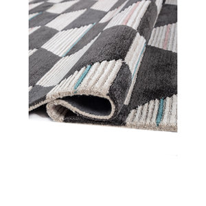 Alfombra Contour Ivory Geométrica de Lana y Viscosa Hecha a Mano para Sala de Estar, Dormitorio o Pasillo -TNQ-3243(RMR) - Product Image 2