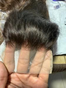 Vente en gros 100% brut 4x4 fermeture ondulée couleur naturelle cuticule alignée vague profonde temple indien extensions de cheveux humains non transformés - Product Image 6