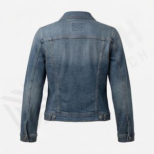 Veste en jean décontractée personnalisée pour hommes, grandes tailles, 100% coton, option logo sur le devant, respirante, veste d'hiver - Product Image 2