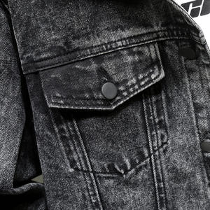 Venta al por mayor de alta calidad de gran tamaño de la moda Casual Jeans Chaquetas de mezclilla Hombres Ropa Plain Dyed Denim Jeans Chaquetas Chaqueta para hombre - Product Image 5