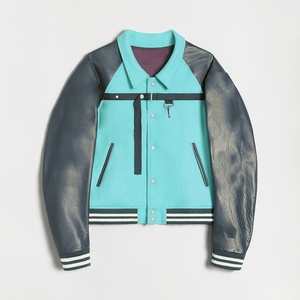 Veste de baseball en cuir streetwear en gros, veste varsity personnalisée pour hommes, veste décontractée à fermeture éclair, veste de travail tissée - Product Image 5