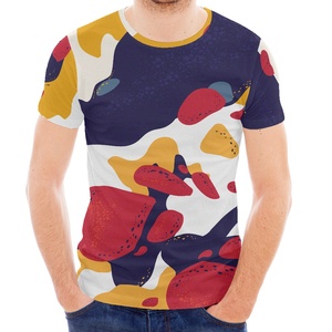 T-shirt de fitness pour hommes de haute qualité en gros Sport Muscle Rib Design Sublimation Imprimé Logo Tissé Polyester Spandex Matériel - Product Image 1