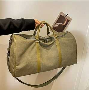 กระเป๋าทรงดัฟเฟิลมีซิปสำหรับชายและหญิง, กระเป๋าทรงดัฟเฟิลกีฬาหนังแท้น้ำหนักเบา - Product Image 3