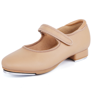 Chaussures de claquettes en cuir verni marron unisexe avec sangle facile table de son tailles de stock américaines chaussures de danse éclairées pour tout-petits enfants/grands enfants garçons - Product Image 6