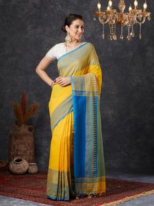 Sari Moderno Khadi con Blusa para Fiesta - Product Image 2