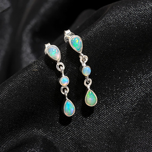 925โอปอลจากเอธิโอเปียนธรรมชาติทำด้วยมือพลอยสังเคราะห์สังเคราะห์สีเงินสเตอร์ลิงแท้สวยงาม - Product Image 4