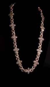 Collar de Cadena Cubana con Mariposa de Moissanita con Incrustaciones de Lujo, Chapado en Rodio, Estilo Hip Hop, Joyería Ortodoxa para Regalo y Fiesta - Product Image 4