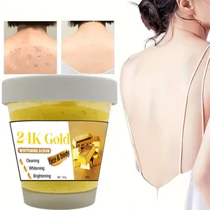 Индивидуальная торговая марка 24K золотистый очищающий скраб для лица от угрей и акне отшелушивающий скраб для тела