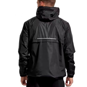 Chaqueta Cortavientos Impermeable Personalizada de Nuevo Diseño, Chaqueta con Media Cremallera y Capucha, 100% Poliéster, Chaqueta Negra para Motociclistas - Product Image 2