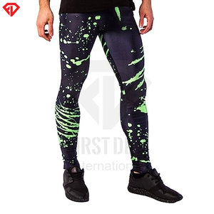 Venta al por mayor de mallas impresas personalizadas logotipo personalizado transpirable Slim Fit altamente estirable cintura elástica mallas de entrenamiento de los hombres - Product Image 3