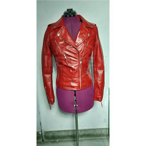 Chaqueta con cremallera de piel de oveja auténtica para mujer de alta calidad al por mayor para la temporada de otoño e invierno - Product Image 6