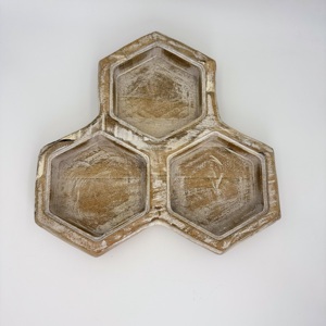 Plateau de service en bois d'acacia avec finition antique blanchie à prix compétitif, best-seller, nouveau design, pour la maison, les restaurants et les hôtels - Product Image 2