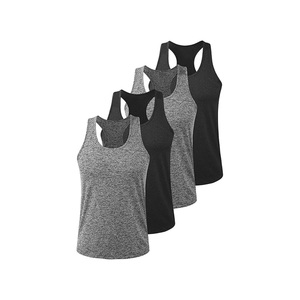 Custom Casual Sporty High Stretch Double Lined Tank <b>Top</b> Quick Dry Breathable Knitted Fabric Custom Colors Sizes Front Logo Women - Product Image 1