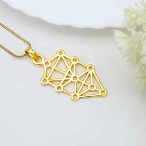 Moda 7 Chakra Reiki curación equilibrio latón oro/plata chapado étnico colgante collar mujeres/hombres Kabbalah árbol vida encantos - Product Image 4