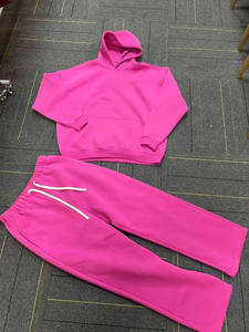 Streetwear de luxe Boxy Hoodie et pantalon de survêtement 2 pièces survêtements unisexe couleur contrastée coton lourd homme survêtement survêtement ensemble - Product Image 6