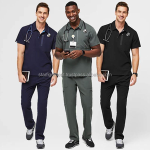 Ensemble de gommages médicaux personnalisés Polyester rayonne spandex toile extensible figure d'étoile entreprises uniformes d'hôpital vérifiés par PayPal pour - Product Image 5