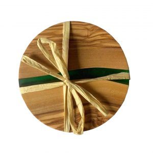 Modern Acacia <b>Wood</b> Coasters Creative Tea Cup <b>Mat</b> and <b>Table</b> Decoration with Epoxy Resin for Home or Office - Product Image 2