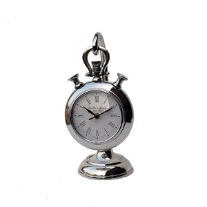 Reloj de mesa de latón completo hecho a mano para decoración de oficina y hogar, mesa de Metal con acabado plateado, fabricante decorativo, exportadores - Product Image 1