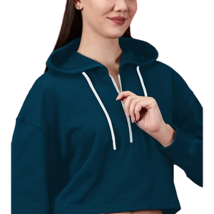 Haute qualité personnalisé haut court à capuche femmes sweats à capuche confortables et respirants pour femme Anti-rides sweats à capuche pour femme - Product Image 4