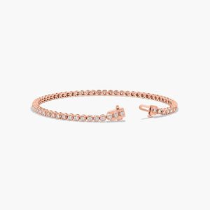 4 MM Lab Grown Diamond Tennis <b>Bracelet</b> in 925 <b>Silver</b> with 10K Rose Gold Accents for Birthdays Weddings Anniversaries - Product Image 6