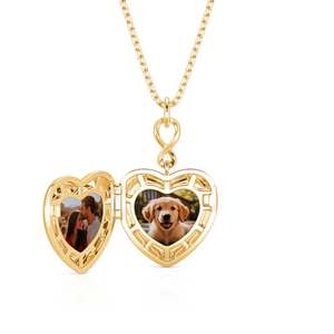 Collar con Medallón Personalizado con Foto de Corazón Jeulia con Diamante y Perla de Piedra Natal - Product Image 3