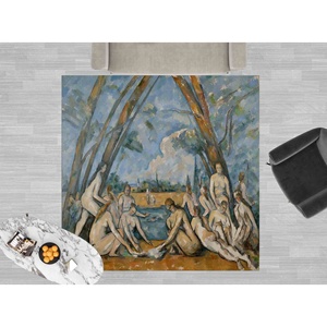 Tapis « Grands Baigneurs » de Cézanne : Reproduction d'art vintage, tapis antidérapant, tapis à poils doux - Product Image 5