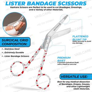 Tijeras de vendaje especial para San Valentín, patrón de amor Vaslcare, regalo de enfermera de acero inoxidable para la gestión del vendaje - Product Image 4