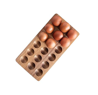Porte-oeufs en bois 6 fentes outils de cuisine haute qualité taille personnalisée plateau à oeufs en bois massif meilleurs prix