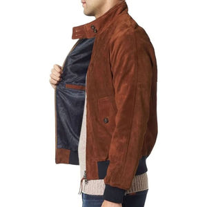 Wholesale 2025 New Design <b>Men's</b> Suede <b>Trucker</b> <b>Jacket</b> With New Fashion Shirt Style Real Leather <b>Jacket</b> For <b>Man</b> - Product Image 4