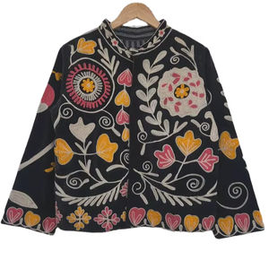 Black Suzani Embroidered <b>Jacket</b> Handmade Embroidered <b>Jacket</b> Winter Warm <b>Jacket</b> Women <b>Jacket</b> <b>Hippie</b> <b>Jacket</b> Wholesale From India - Product Image 1