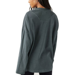 T-shirts surdimensionnés pour femmes de la meilleure qualité 100% coton à manches longues col rond avant hiver chaud T-Shirts OEM Service en gros - Product Image 5