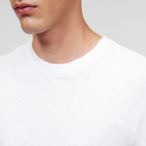 Stock bajo MOQ disponible más vendidos 100% tela de algodón 190 GSM cuello redondo media manga liso camisetas de hombre logotipo personalizado Anti-retráctil - Product Image 2