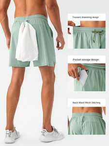 Pantalones cortos deportivos holgados de secado rápido entrenamiento correr equipo cintura media transpirable Cool Sense cordón cierre Fitness - Product Image 3