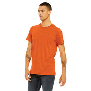 เสื้อยืดคอกลม52% สีส้มสำหรับทุกเพศ, ผ้าฝ้ายปั่นด้าย48% โพลีเอสเตอร์4.2ออนซ์แขนสั้น - Product Image 2