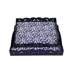 Plateau décoratif en laque florale, fait à la main, motif floral, pour la présentation sur table, le service et la décoration de la maison, en provenance du Vietnam - Product Image 2