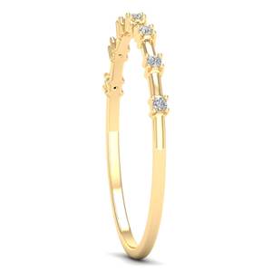 Reyes 14K สีเหลืองทอง0.05กะรัตเพชรโมอิสซาไนต์แหวนหมั้นแหวนแต่งงานคลาสสิกของขวัญแต่งงานคลาสสิกเครื่องประดับที่ทันสมัยการออกแบบที่ดี - Product Image 4