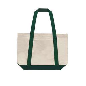 Sac fourre-tout en toile de coton personnalisé de grande taille pour femmes, imprimé avec fermeture éclair, style tendance, motif de logo, motif de points, plage, usage quotidien, extérieur, cadeau - Product Image 1