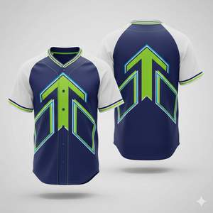 Proveedor de Uniformes de Béisbol OEM, Corte y Costura Personalizados, Impresión Digital, 100% Poliéster, Secado Rápido, Transpirable, Camisetas de Equipo con Cuello en V - Product Image 5