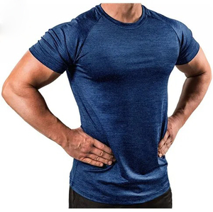 Camiseta de manga corta de poliéster para hombre, camiseta de Fitness transpirable de secado rápido, de fábrica, para entrenamiento, correr y gimnasio - Product Image 5