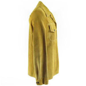 Custom Color Men's High Quality Breathable Cow Suede <b>Leather</b> Long Sleeve <b>Shirt</b> for Outdoor Use - Product Image 4