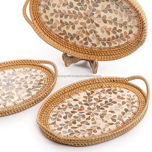 คุณภาพสินค้า-รูปไข่แม่ของมุกหวายถาดอาหารที่ให้บริการถาดทำด้วยมือในเวียดนาม - Product Image 3