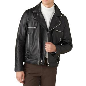 Fabricantes de chaquetas de cuero de diseño personalizado de Sialkot Pakistán/chaquetas de cuero de moda para hombres con cuello de piel real - Product Image 6
